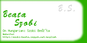 beata szobi business card